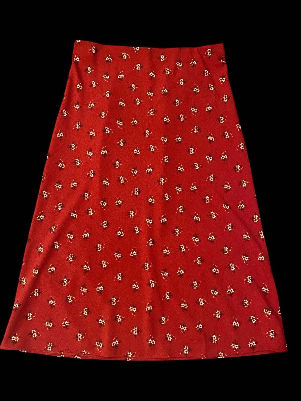 Aeropostale Red Floral Print Midi Skirt Size M